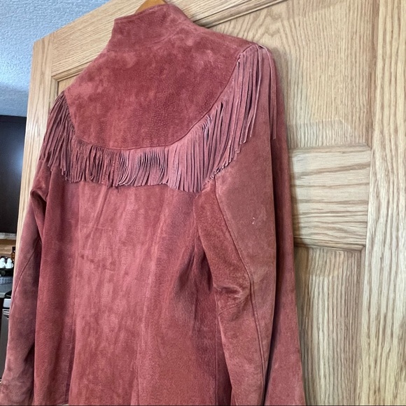 DAVID JAMES Vintage Leather Fringe Jacket SZ 13/14 - Picture 8 of 14